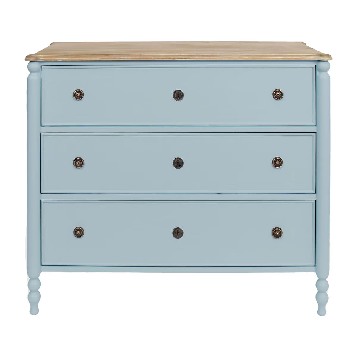 Ashford Large 3 Drawer Dresser, 45"W, Powder Blue