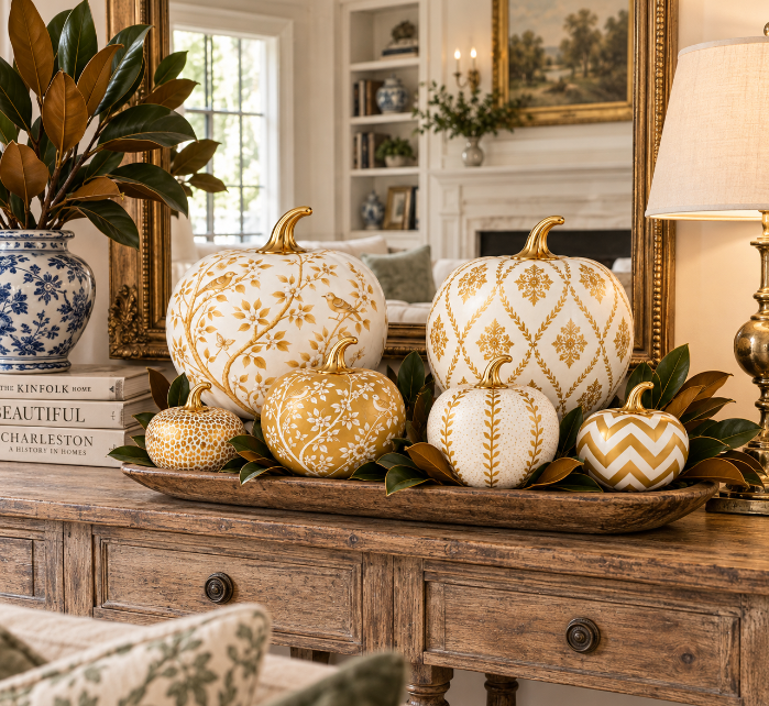 Gold Meadow Sprig Pumpkin