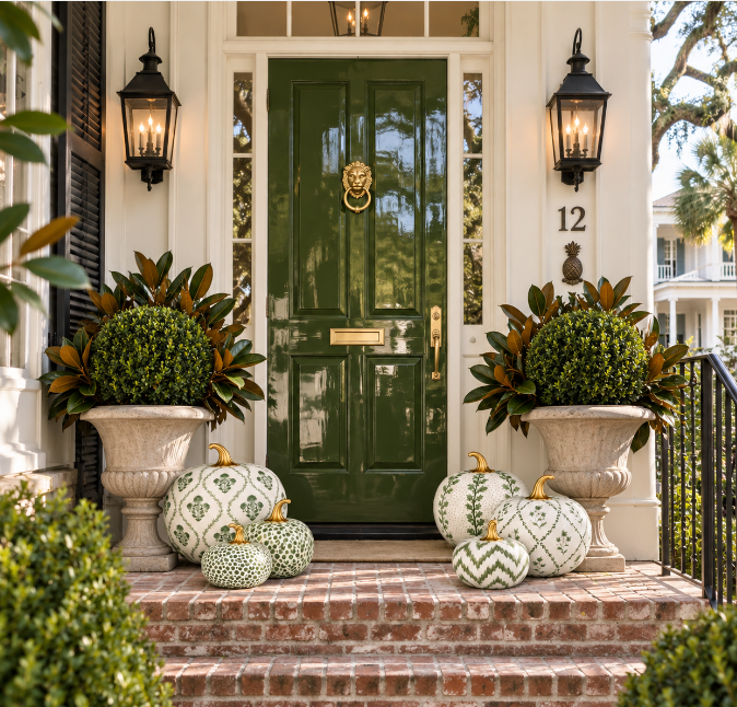 Green Chevron Pumpkin