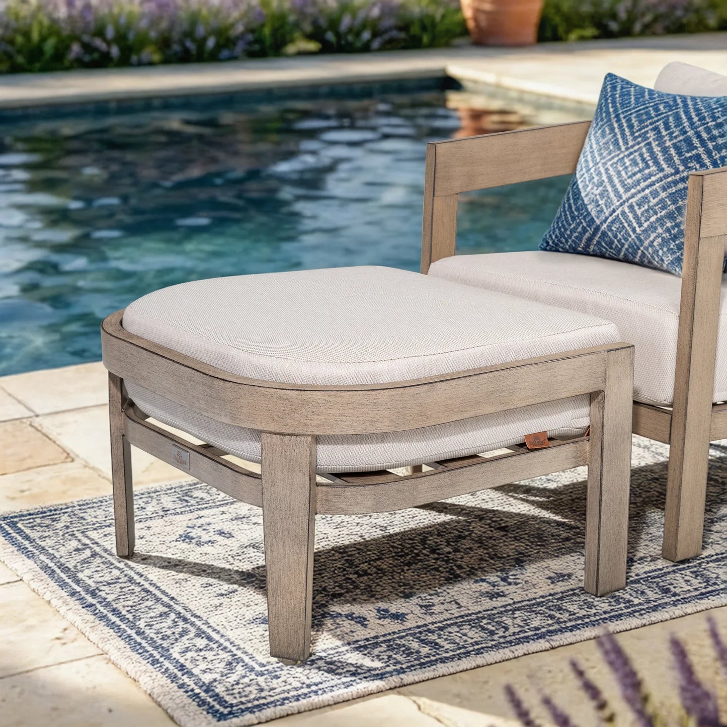 Harmonti 6-Piece Patio Conversation Set with Composite Concrete Round Coffee Tables