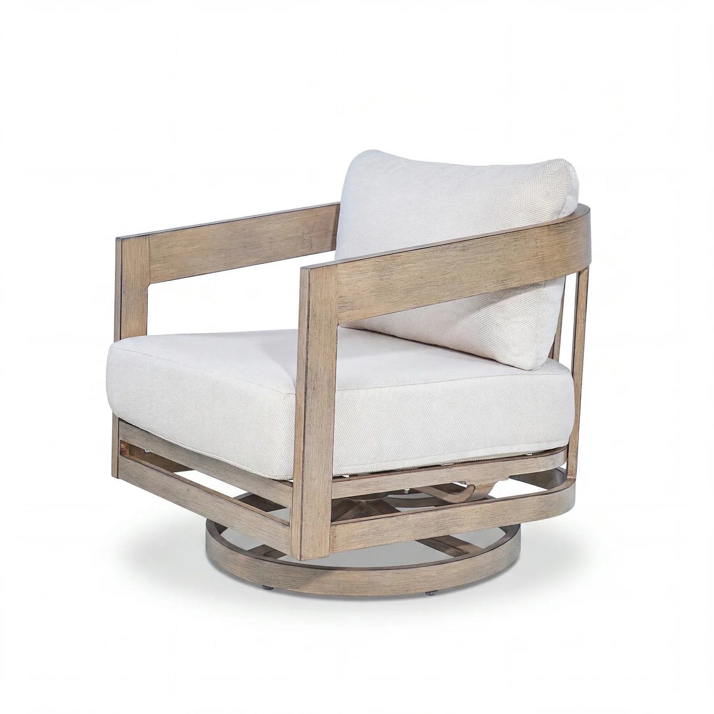 Harmonti 5 Pieces Aluminum Patio Swivel Lounge Chairs With Ottomans