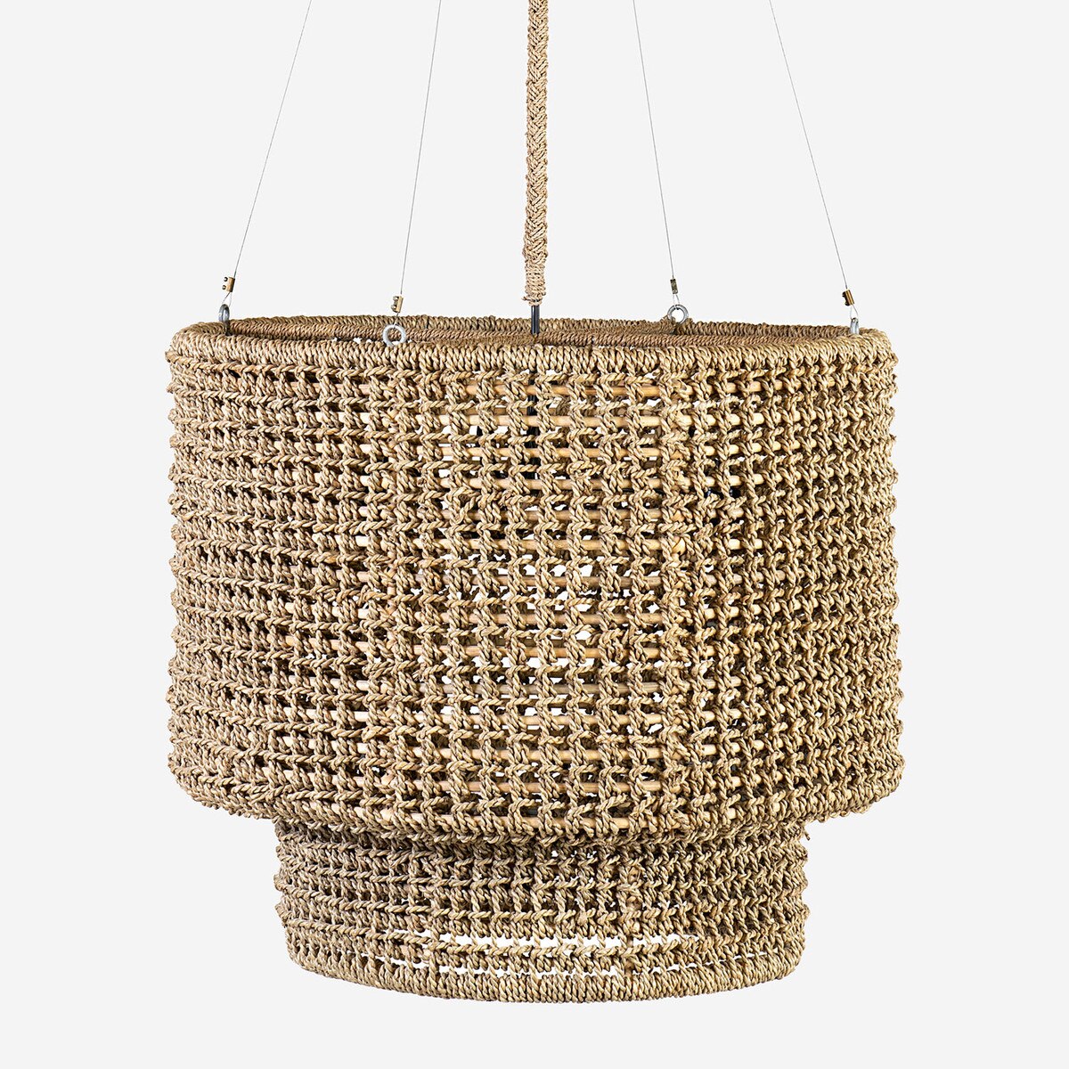 25" Sultan Woven Manila Rope Chandelier, Small *PRE-ORDER*