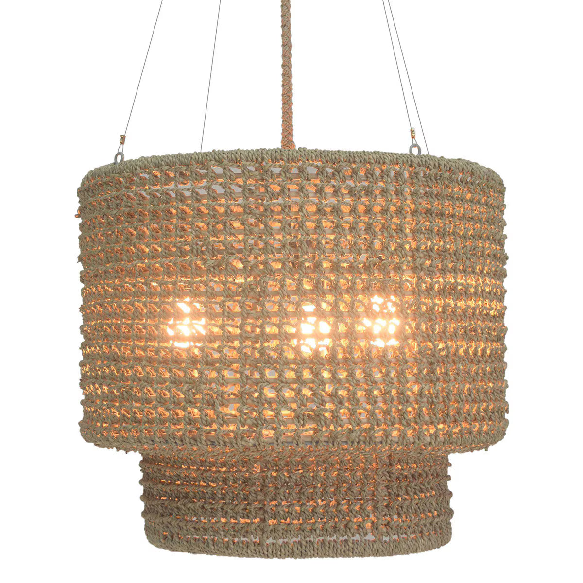 25" Sultan Woven Manila Rope Chandelier, Small *PRE-ORDER*