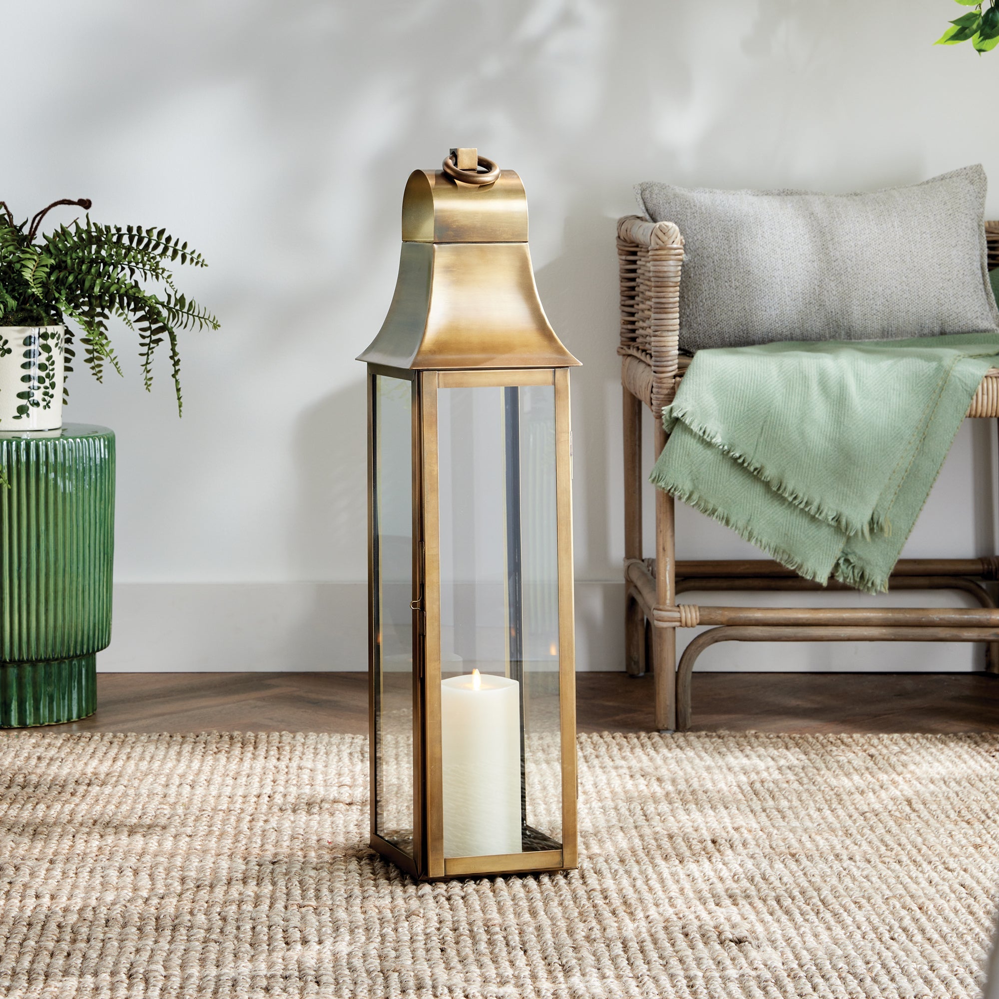 Geneva Lantern Large- Antique Brass