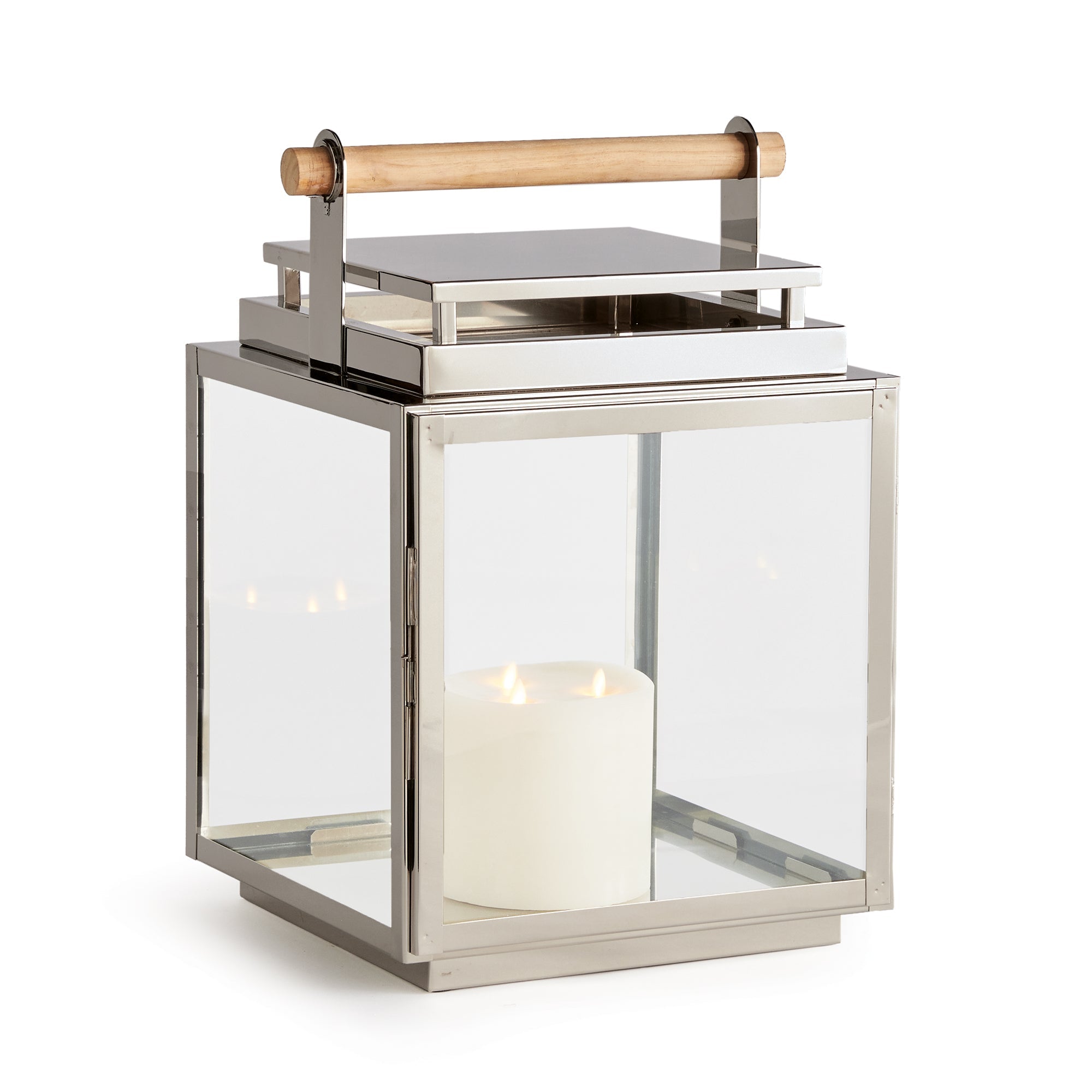 Adwin Outdoor Lantern, Large- Nickel