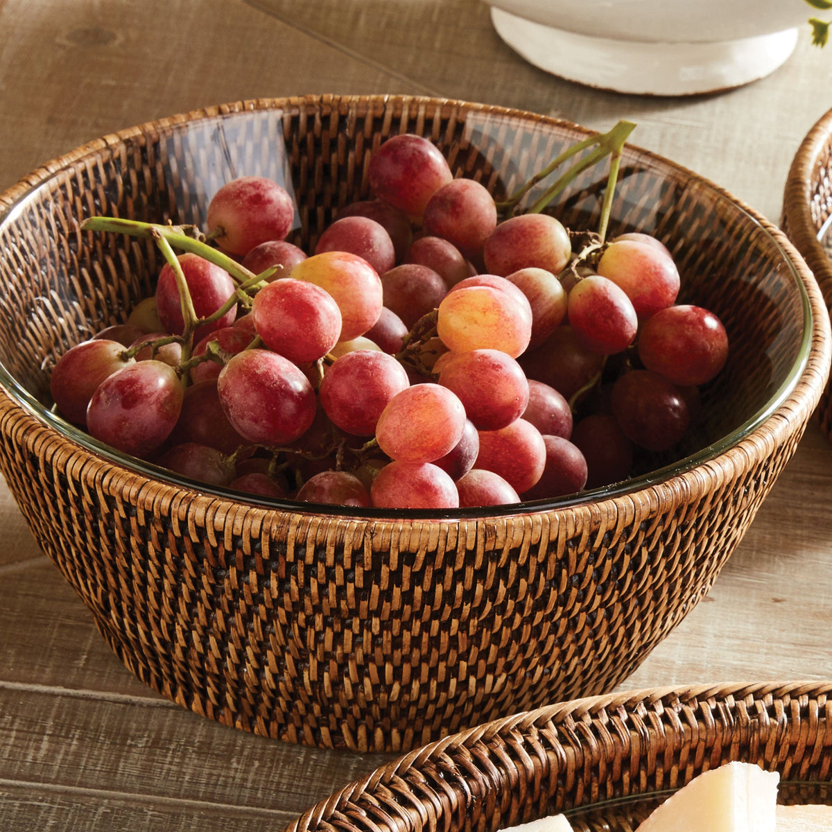 Burma Rattan Serving Bowl - Brown  10.75"