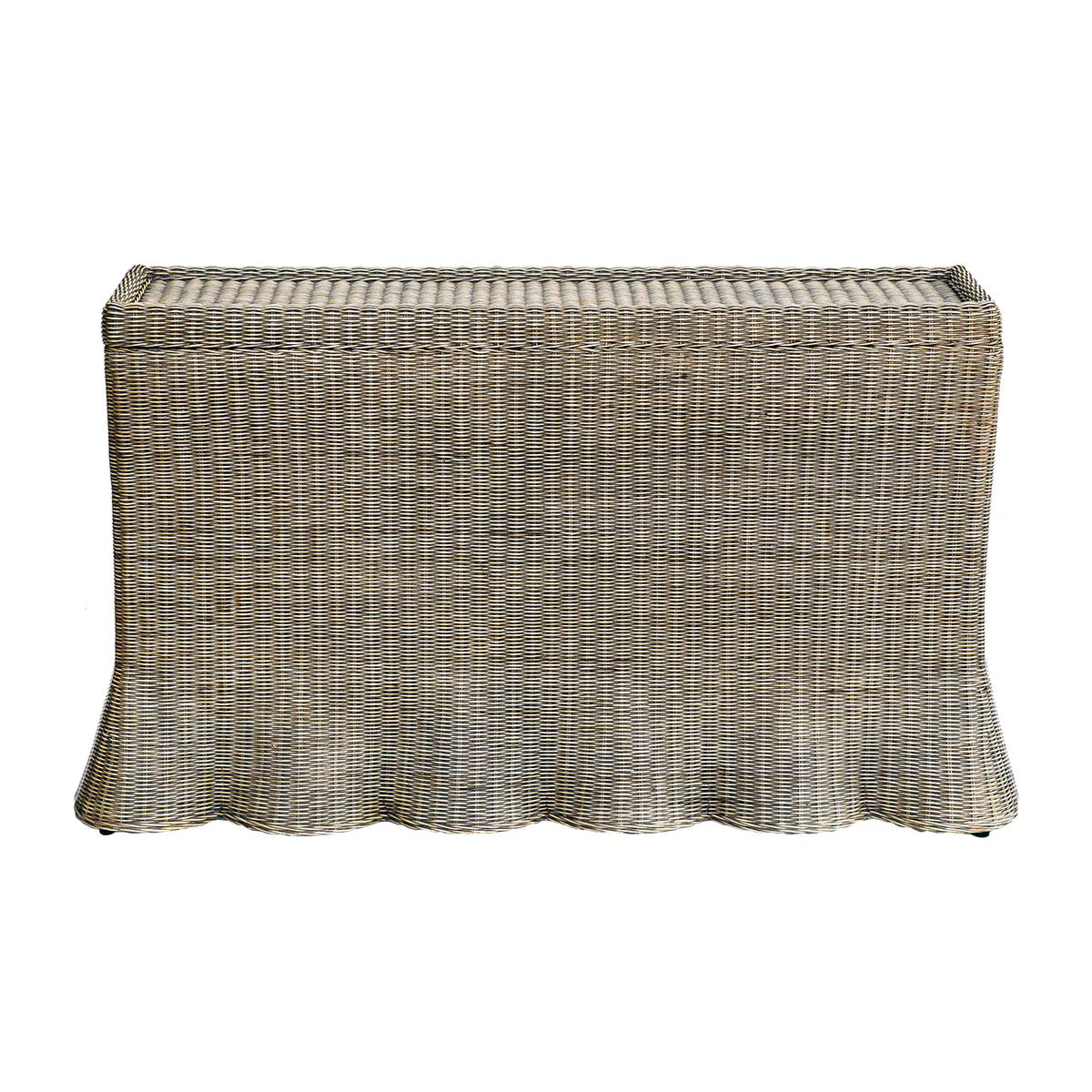 Millie Rattan Woven Console Table, 55''W, Antique Natural (Pre-Order)