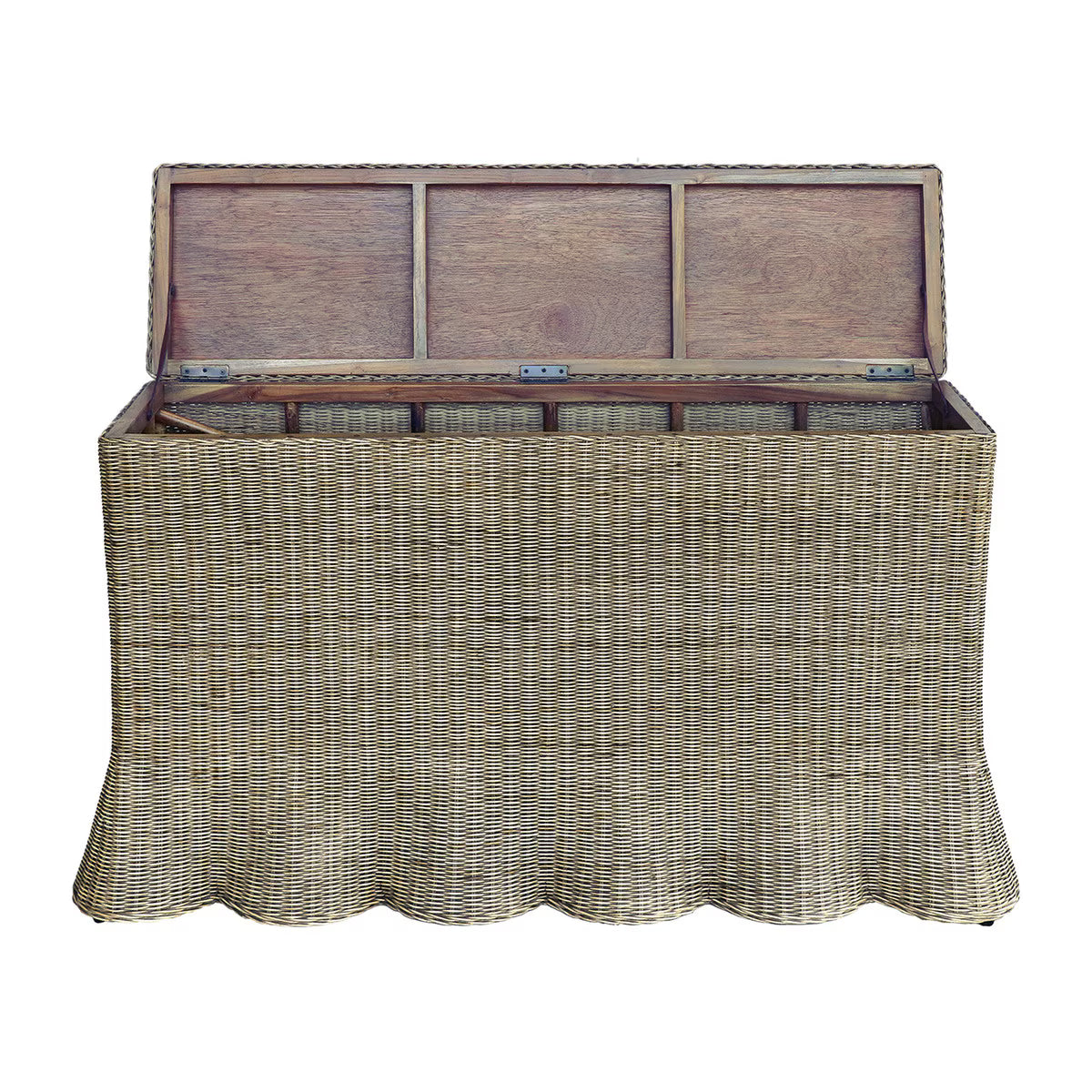 Millie Rattan Woven Console Table, 55''W, Antique Natural (Pre-Order)