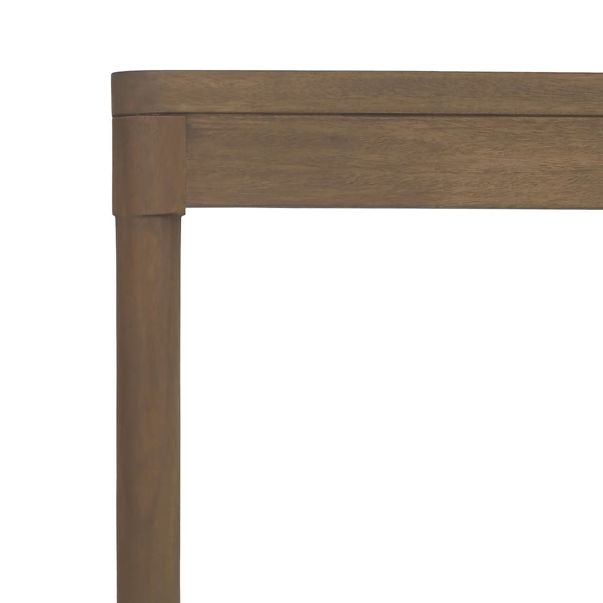 Asher Tray Top Console Table With Rush Shelf, 58"W, Chestnut Brown