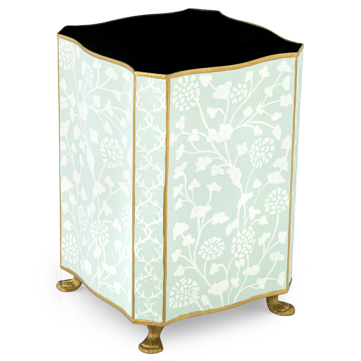 Pale Green Spring Floral Wastepaper Basket & Tissue (2 Options)