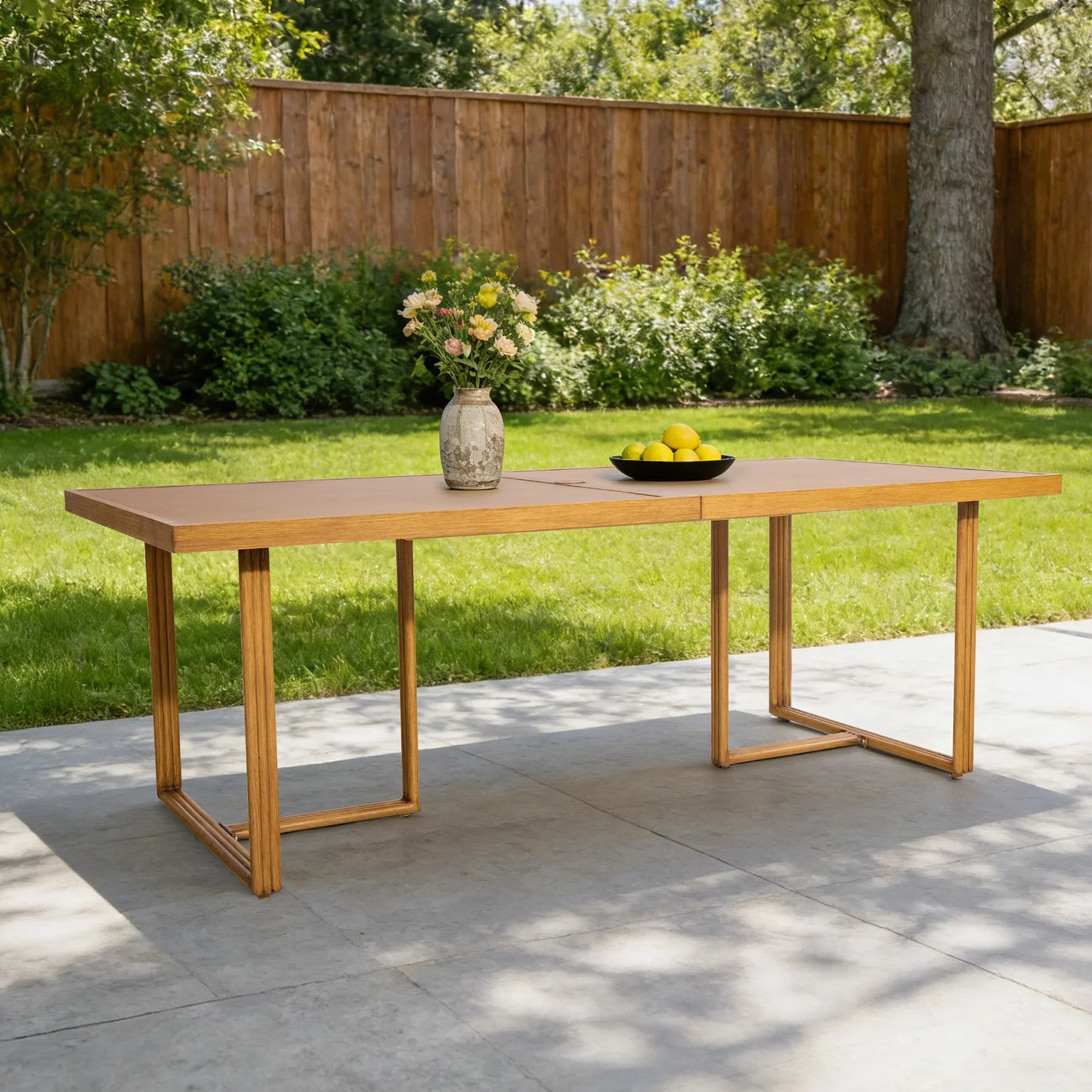 Arcadia Weather-Resistant Outdoor 84"L Dining Table and 6 Armchair