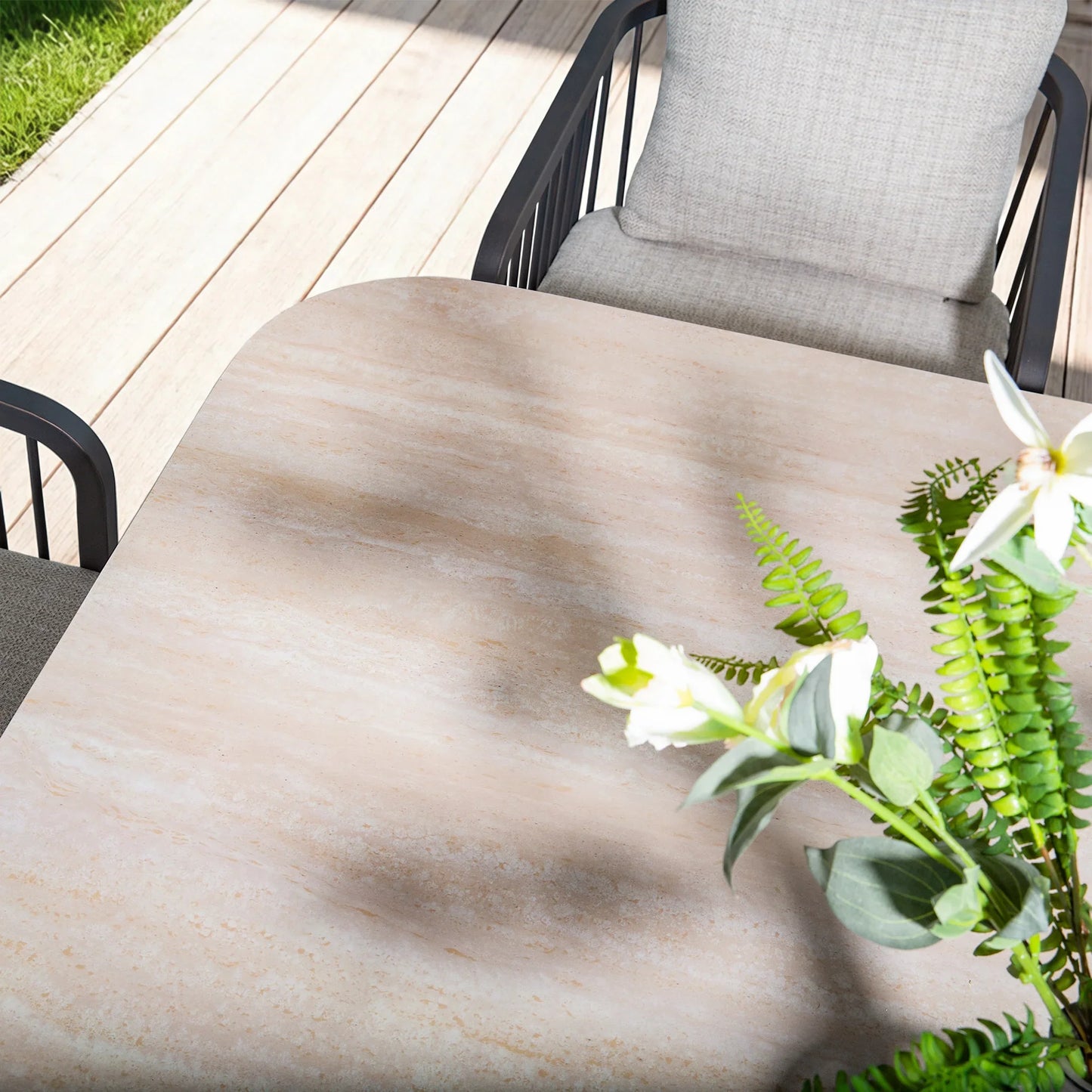 Asheville 7 Pieces Patio Rectangular Dining Table Set