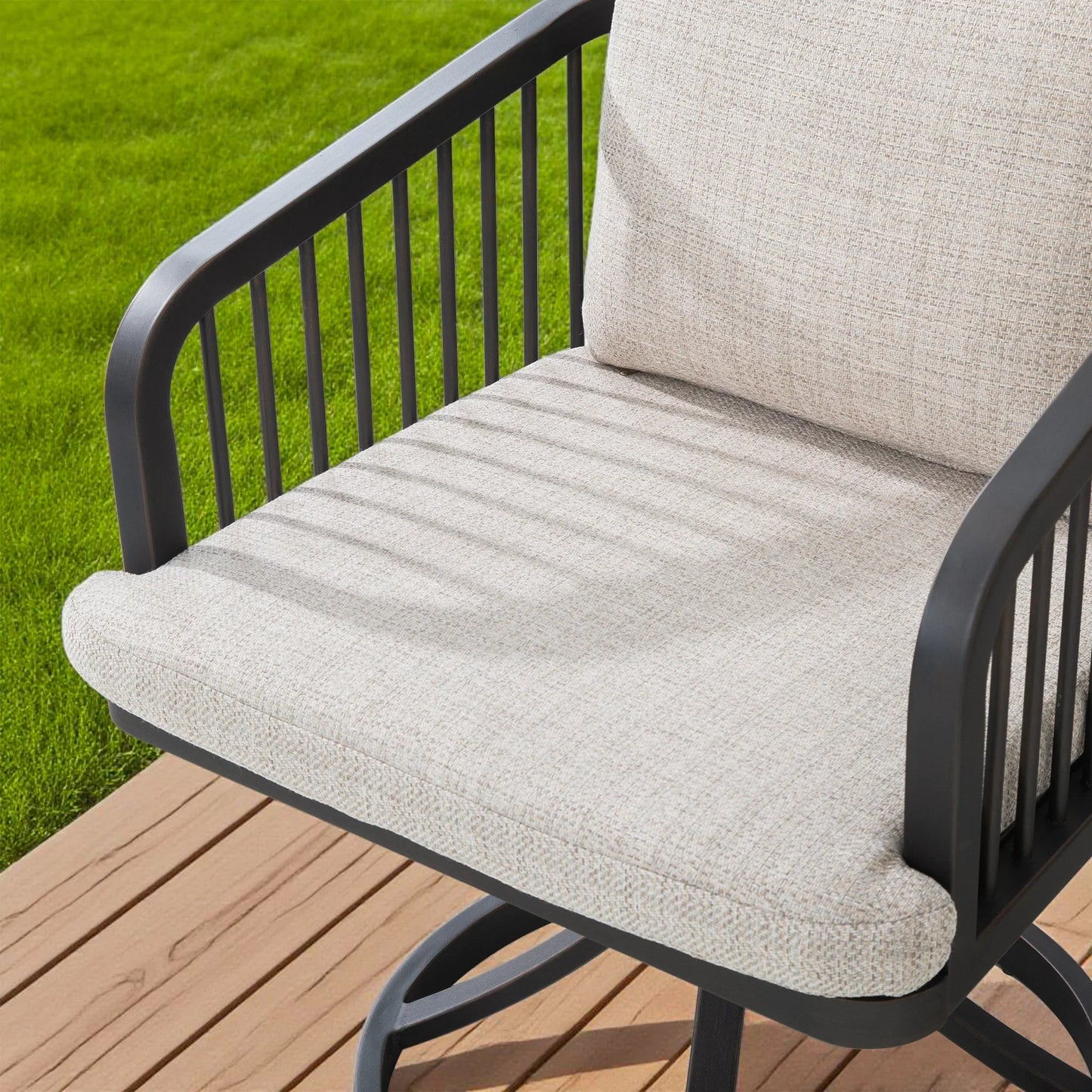 Asheville Patio Rectangular Dining Table and 6 Swivel Chair