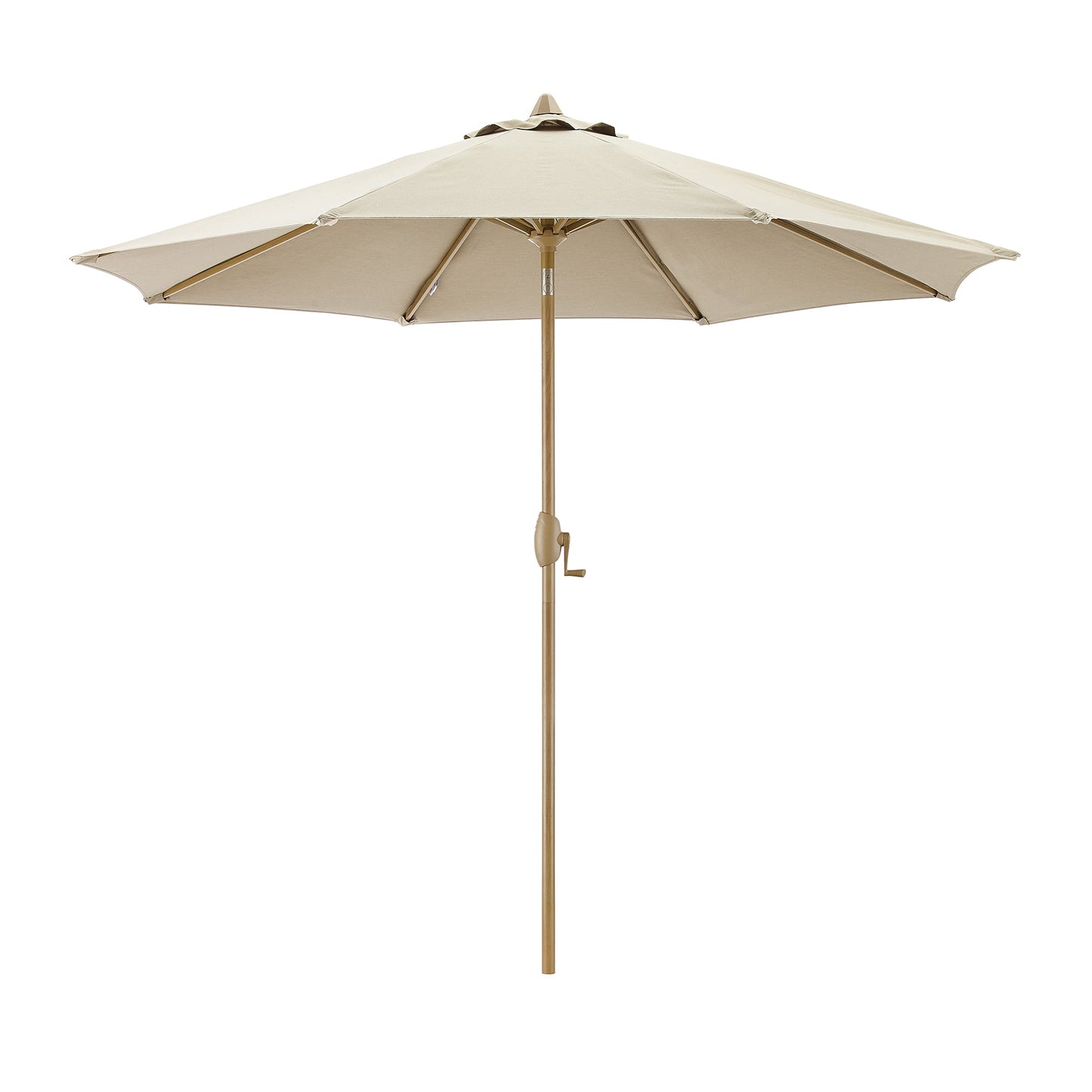 PATIO TREE Patio Umbrella Manual Tilt With Natural Wood Grain Frame (Sunbrella® Heather Beige)