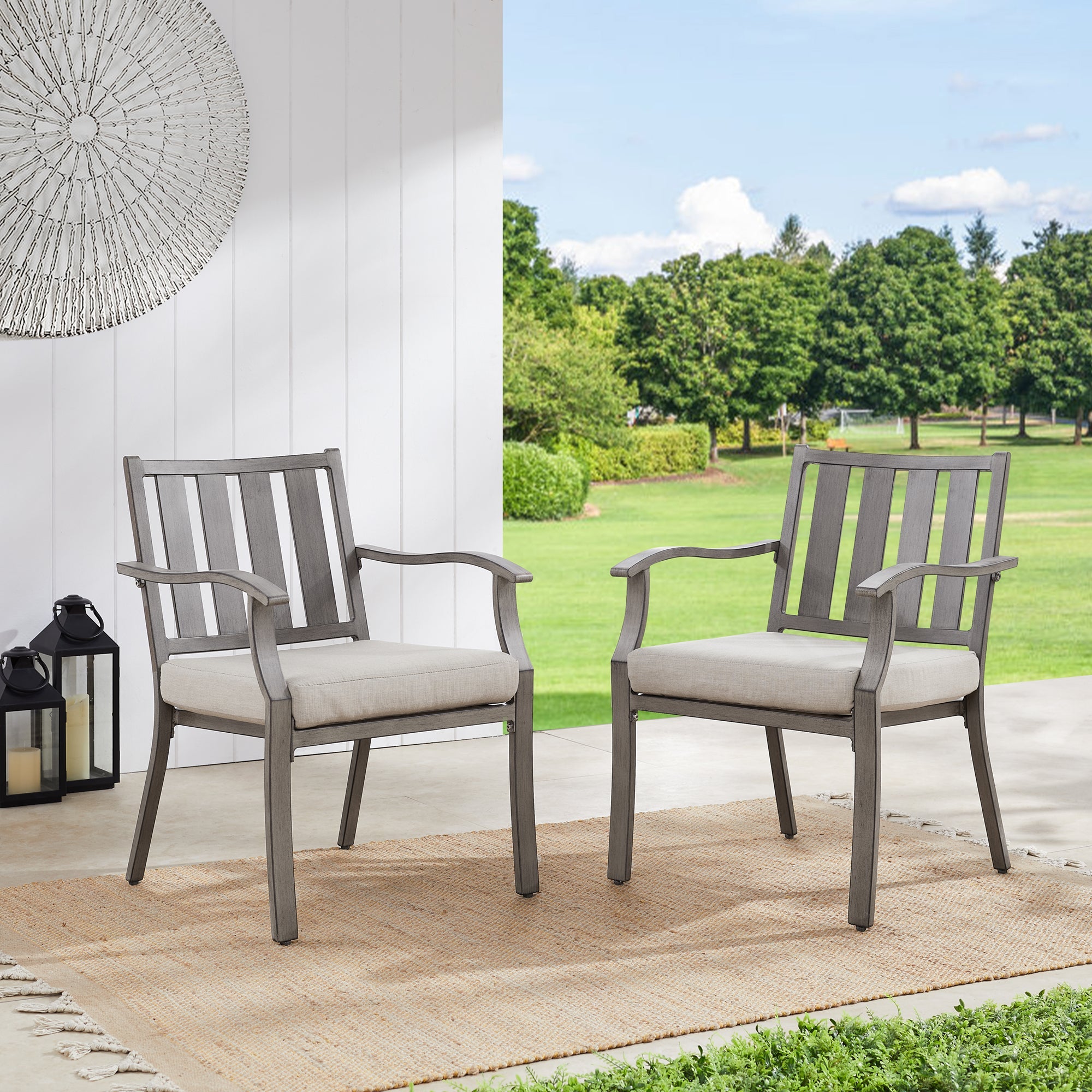 PEAKHOME Azur Patio Dining Armchair with Sunbrella® Cushions