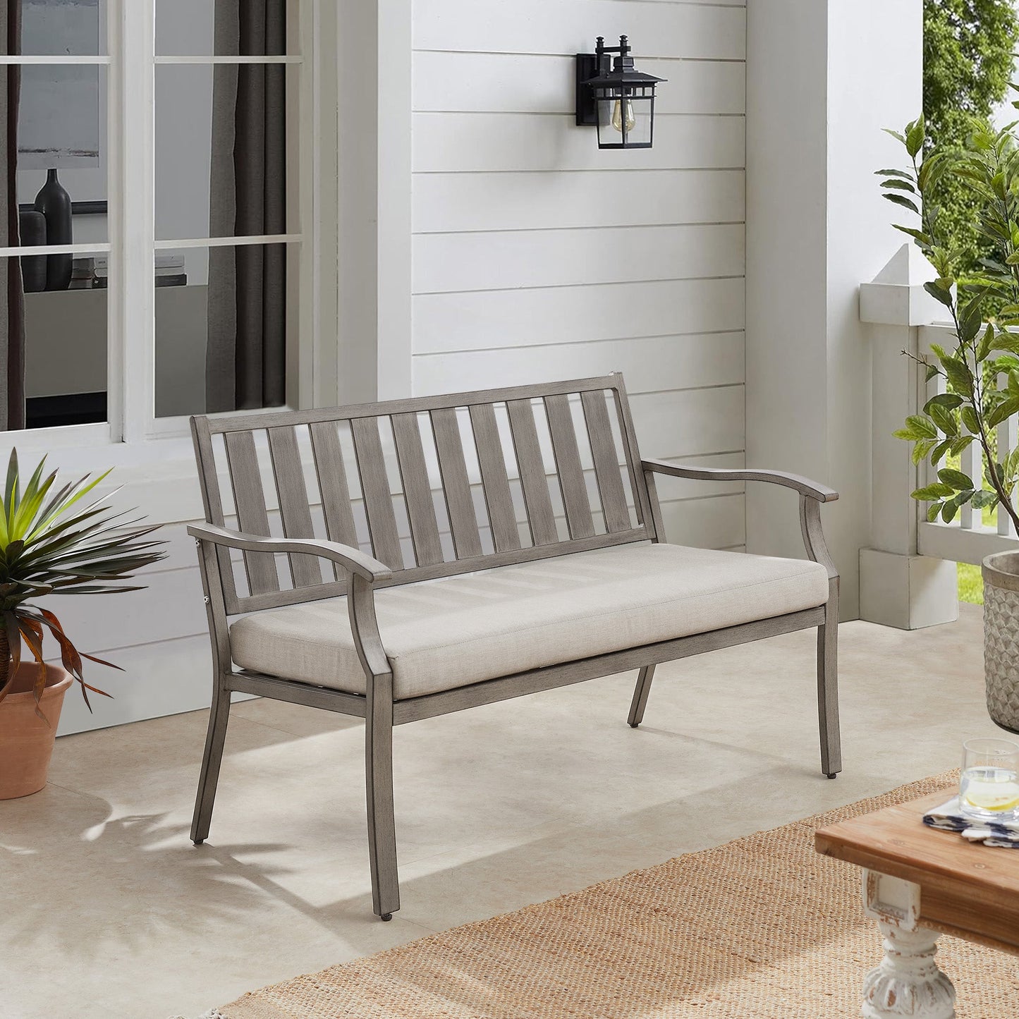 PEAKHOME Azur Outdoor Square Dining Table Set For 8-Person With Sunbrella® Cushions