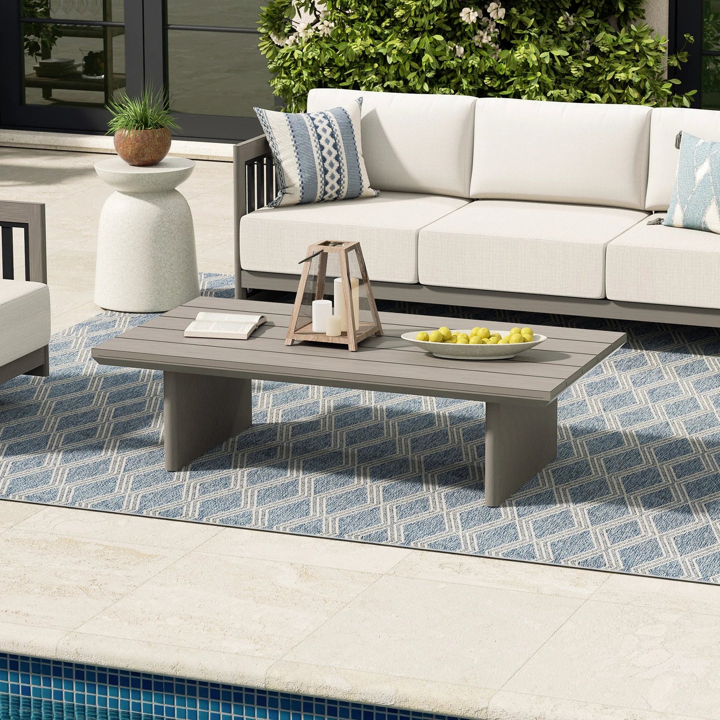 Sereno Patio Furniture Sofa Set with Swivel Chairs