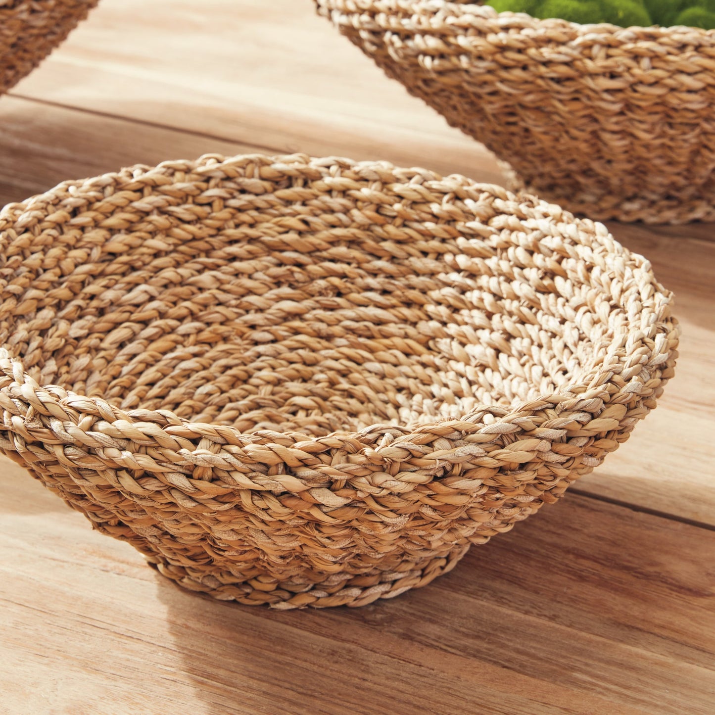 Seagrass Shallow Tapered Baskets, Set of 3