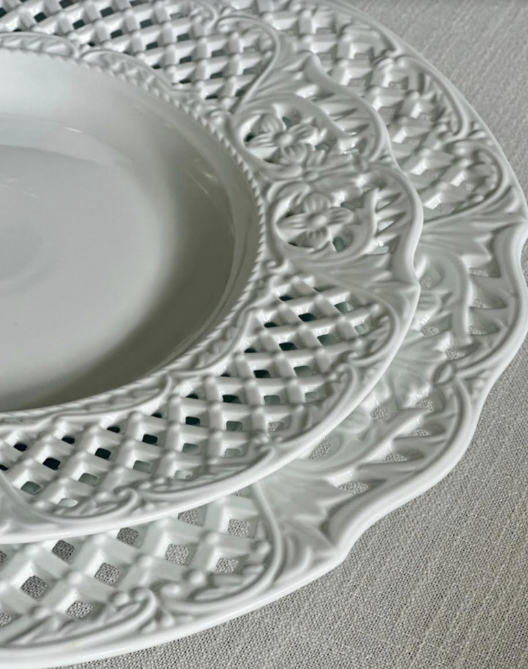 White Pierced Floral Dinnerware