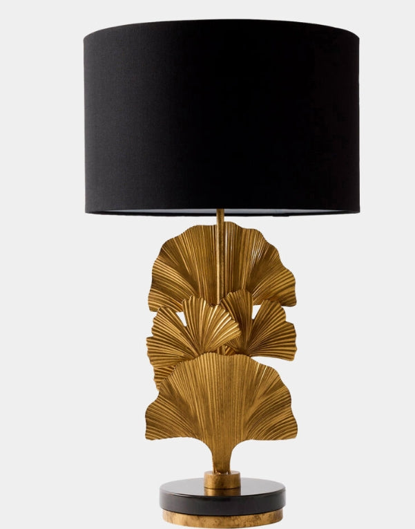 Ginkgo Leaf Lamp-Brass/Black