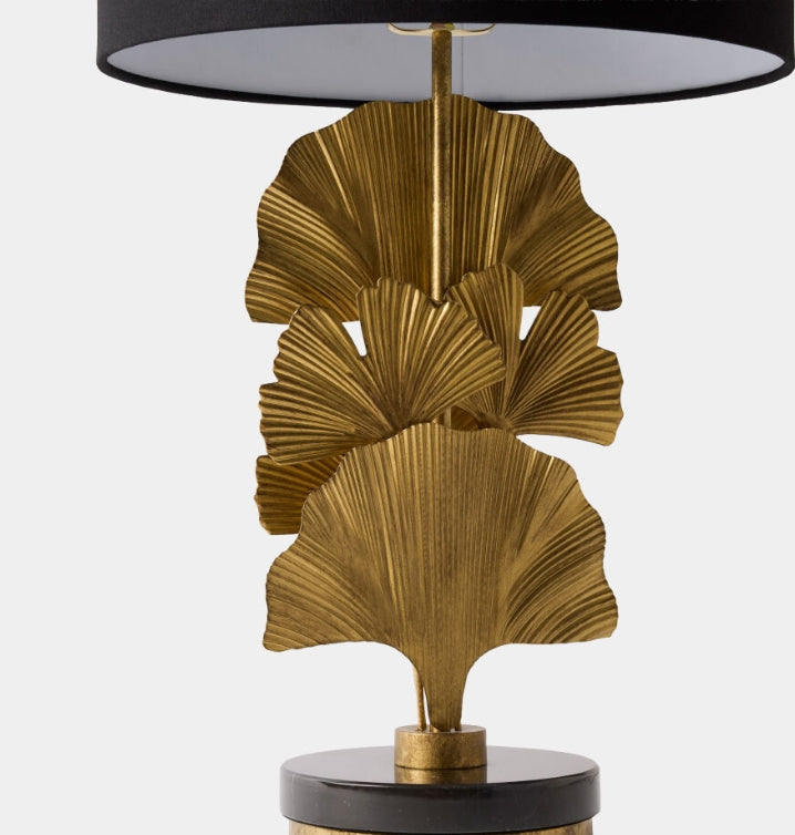 Ginkgo Leaf Lamp-Brass/Black