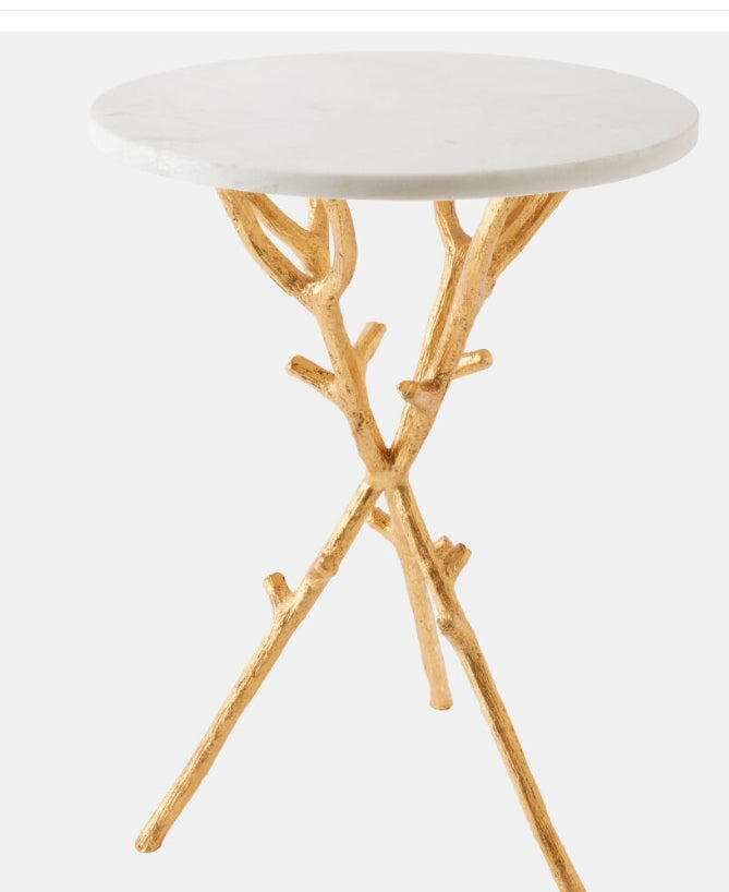 Coral Tripod Side Table-Gold