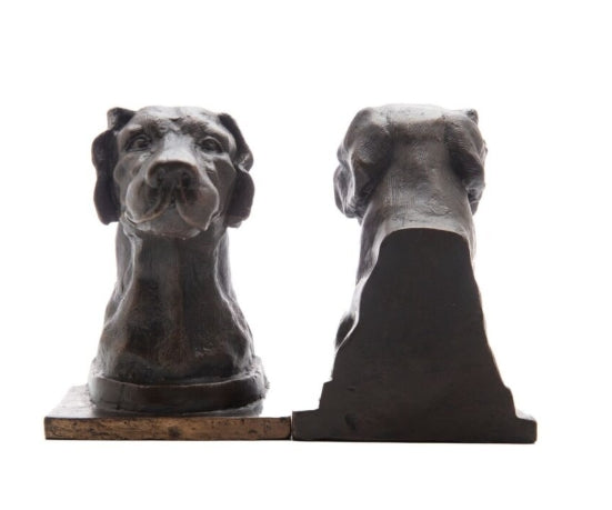 Bronze Lab Iron Bookends