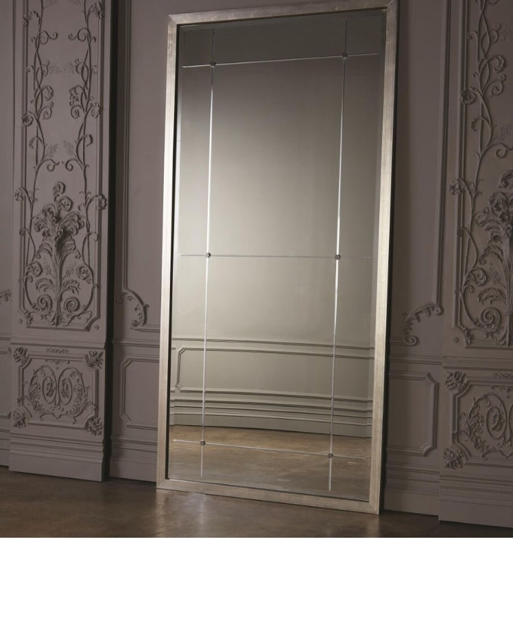 Beaumont Floor Mirror-Silver Leaf