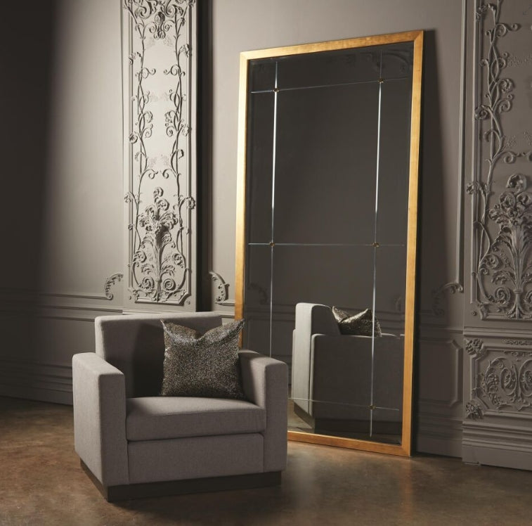 Beaumont Floor Mirror-Gold Leaf