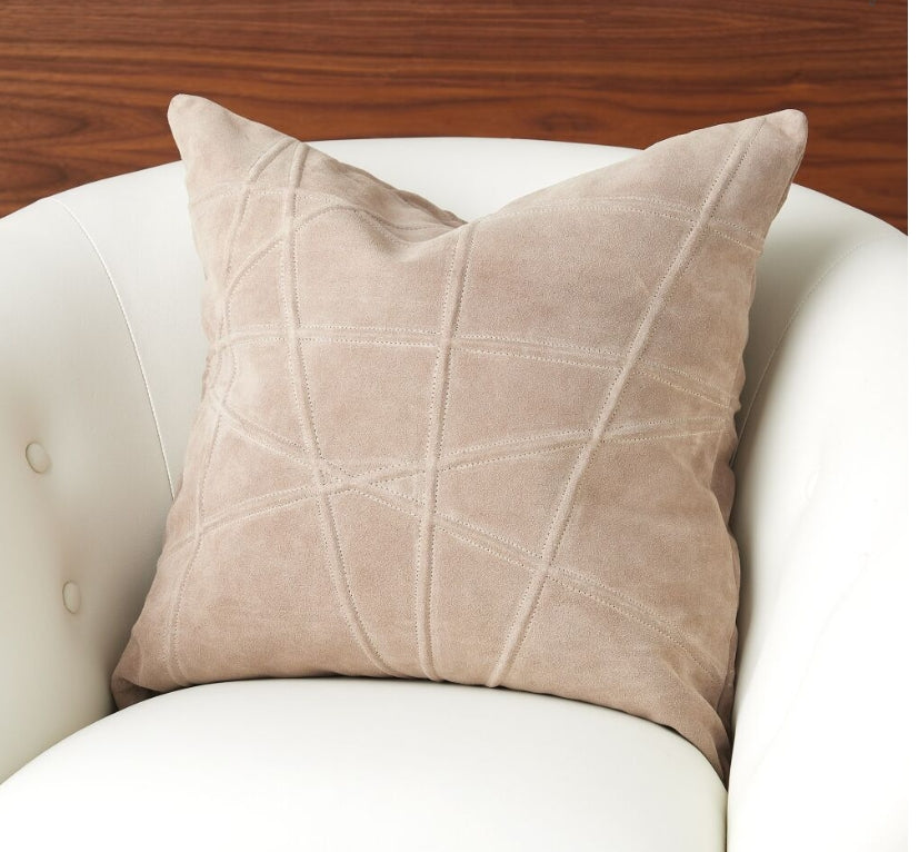 Crossroads Suede Pillow-Taupe