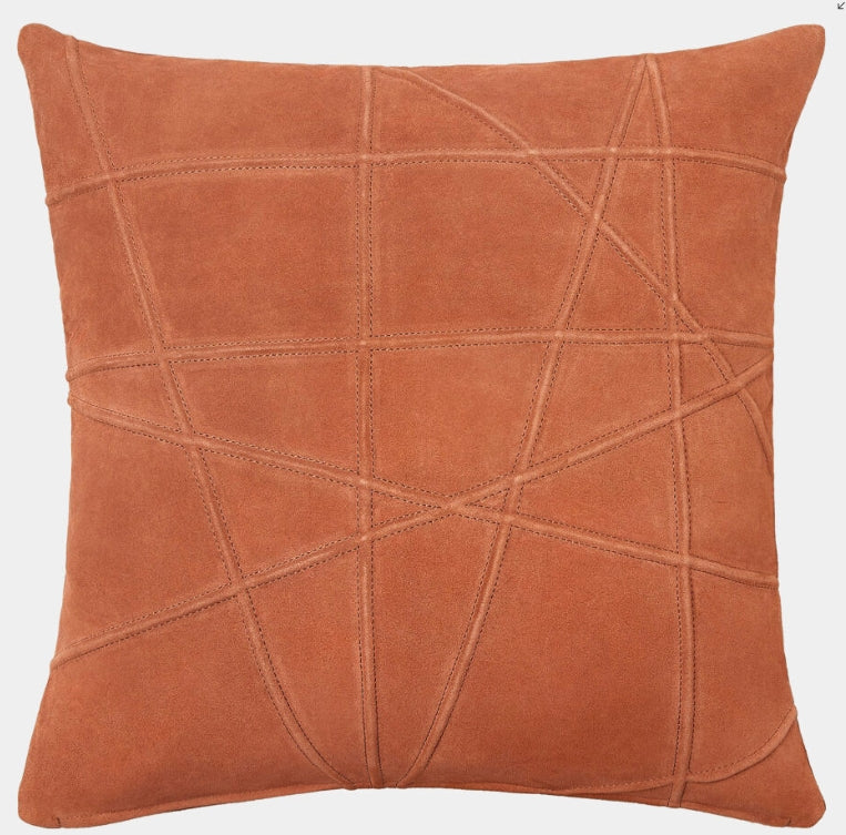 Crossroads Suede Pillow-Rust