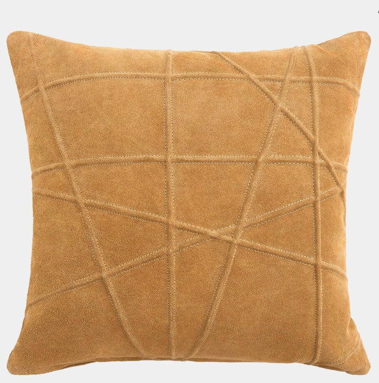 Crossroads Suede Pillow-Camel