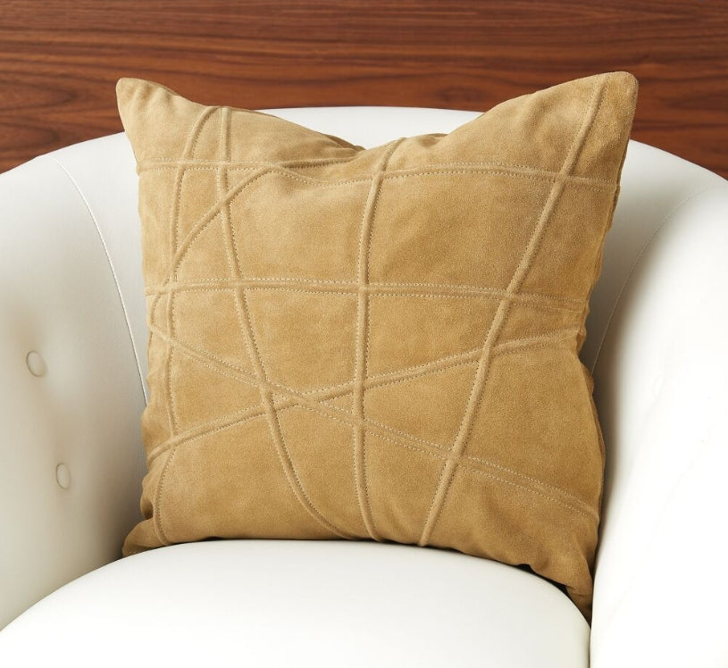 Crossroads Suede Pillow-Camel