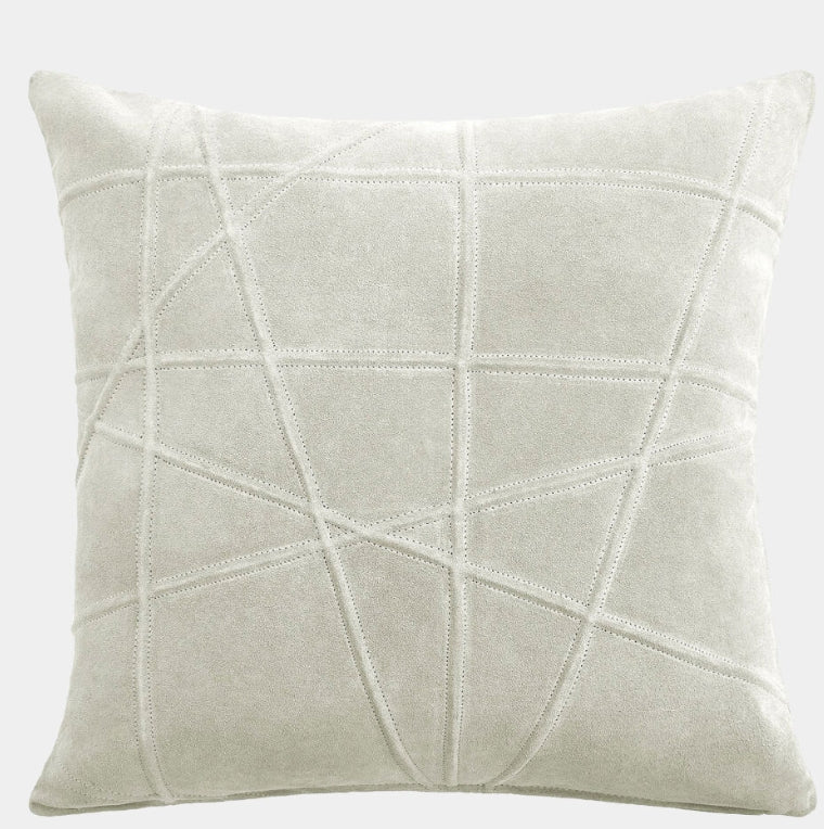 Crossroads Suede Pillow-Gray