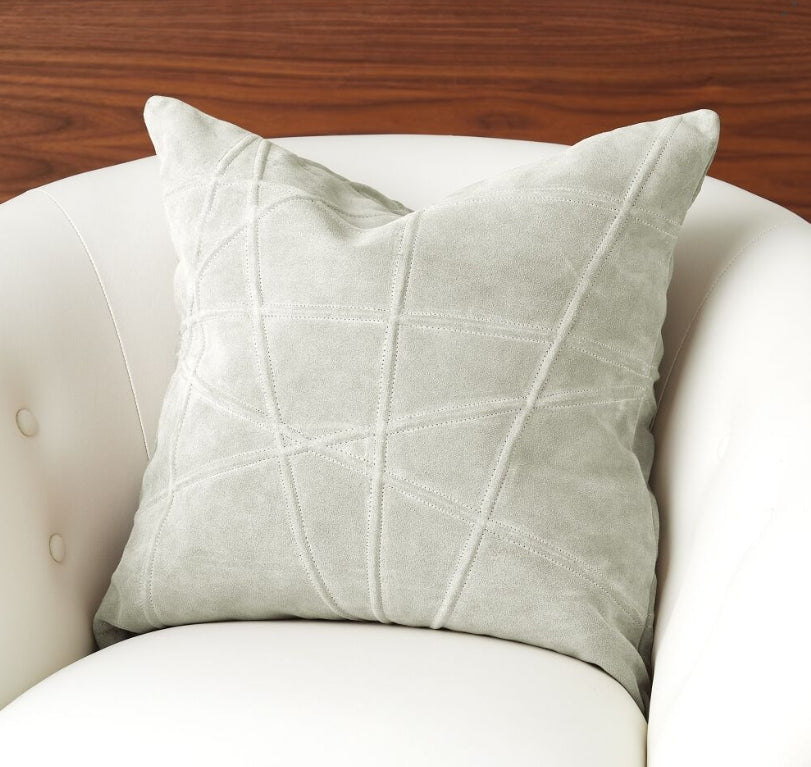 Crossroads Suede Pillow-Gray