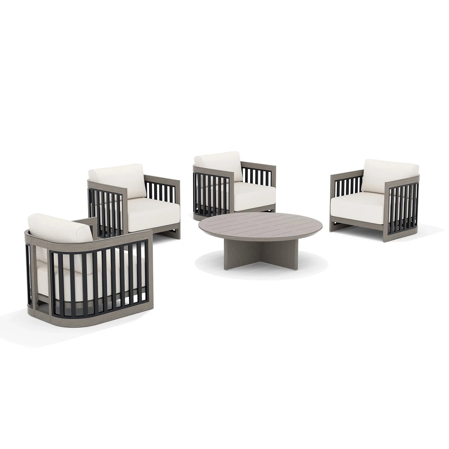 Sereno 4-Person Outdoor Lounge Chair Set With Round Coffee Table