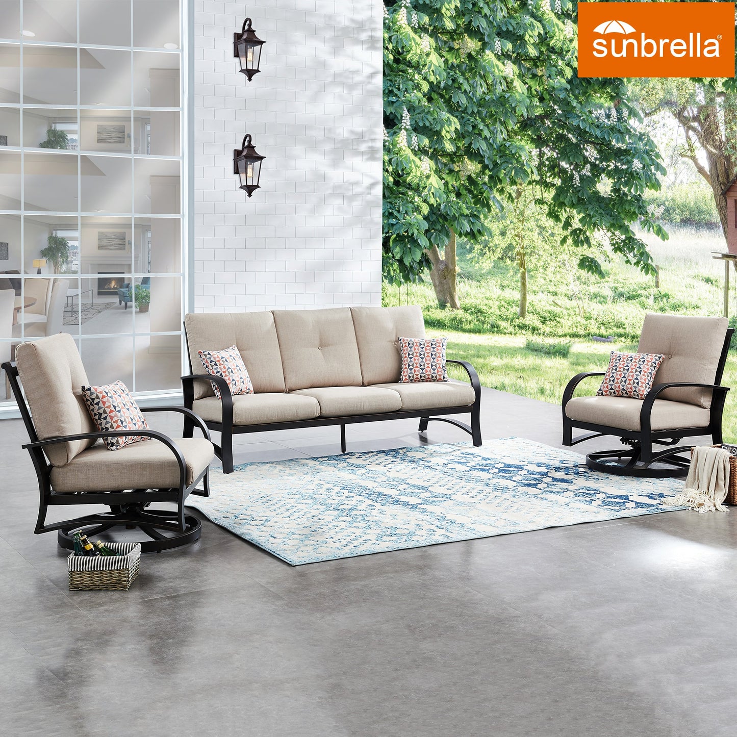 Chamber 3 Piece Outdoor Furniture Set with Sunbrella® Cushions
