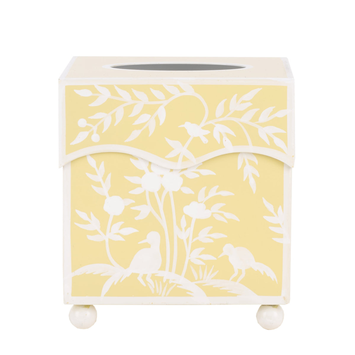 Yellow Bird & Vine Wastepaper Basket & Tissue (2 Options)