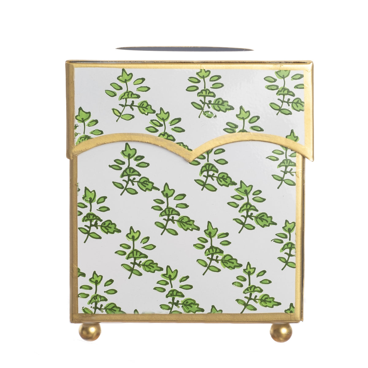 Green Blossom Wastepaper Basket & Tissue (2 Options)