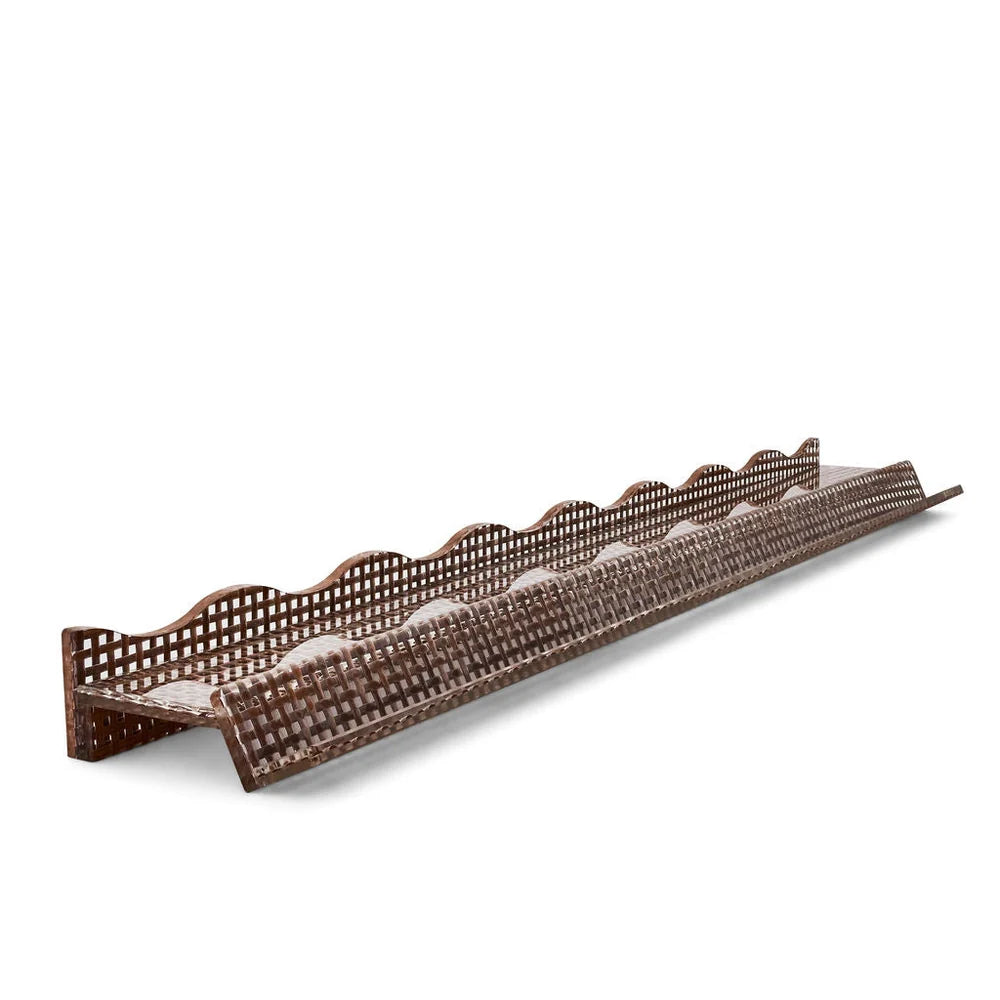 Shoreline Mahjong Rack & Wavy Pusher | 20 Inches | Set of 4 | Chocolate Woven Rattan - *Pre-Order*