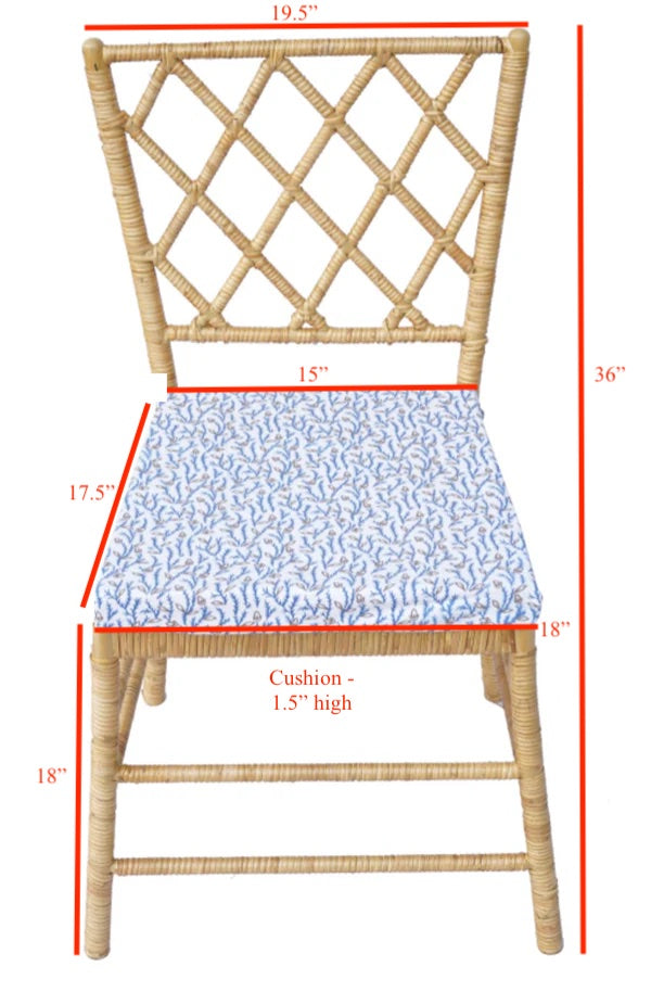 Set of 4 Straight Back Wicker Chair