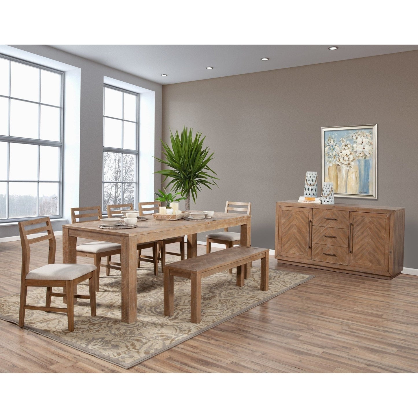 Aiden Dining Table, Natural Weathered