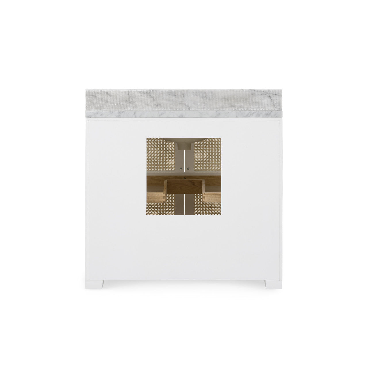 Ariel 2-Door Cabinet with 36" Marble Vanity Top, Vanilla