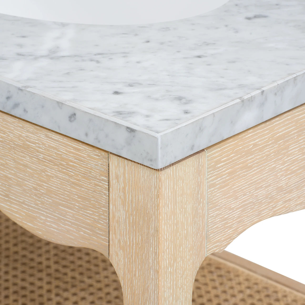 Arianna 2-Drawer Cabinet with 60" Marble Vanity Top, Sand