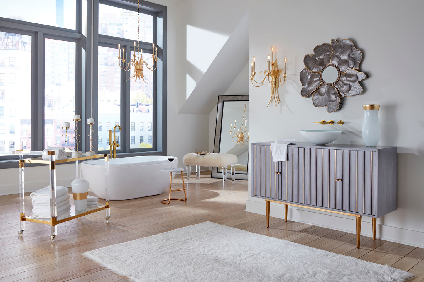 Delphine Cabinet - Gray