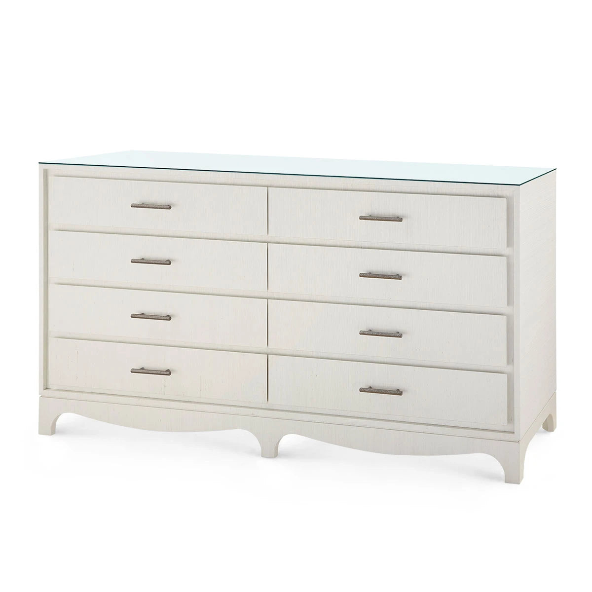 Barrett Extra Large 8-Drawer with Glass Top, Sand White