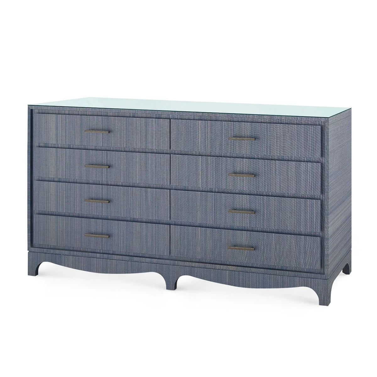 Barrett Extra Large 8-Drawer with Glass Top, Denim Mist