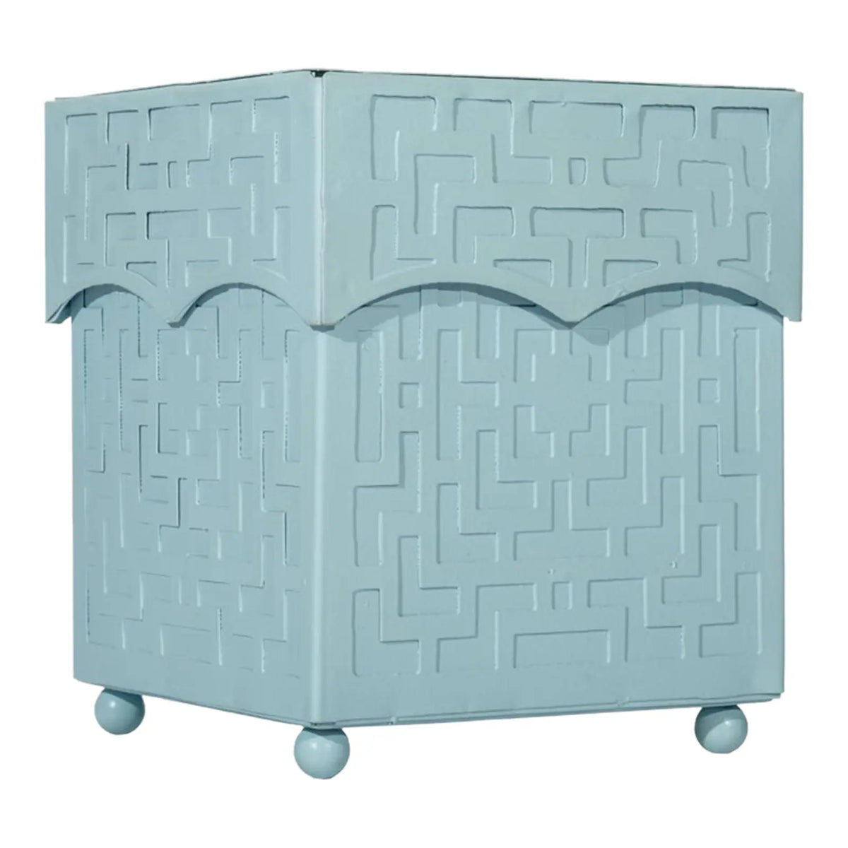 Slate Blue Fretwork Wastepaper Basket & Tissue (2 Options)