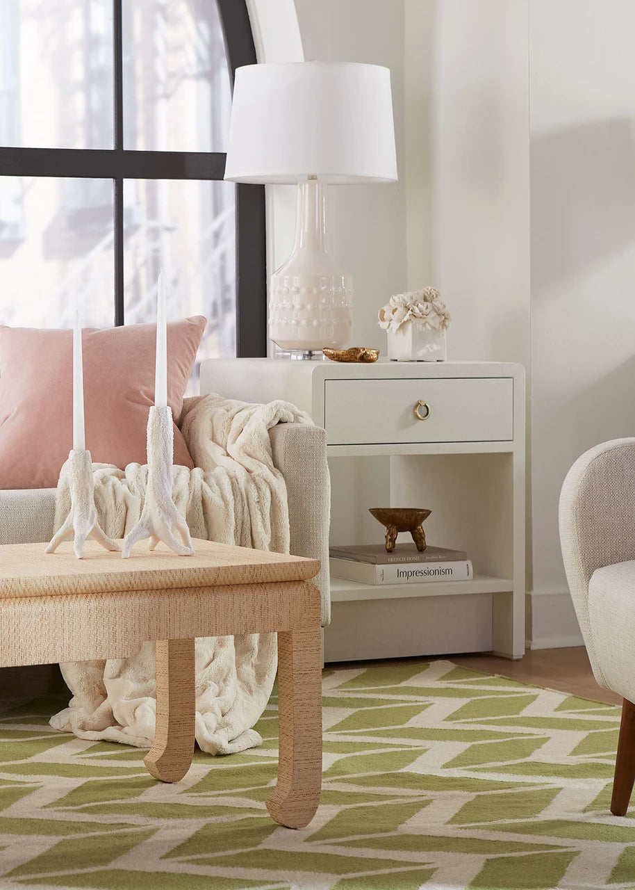 Benjamin 1-Drawer Side Table, White Pearl