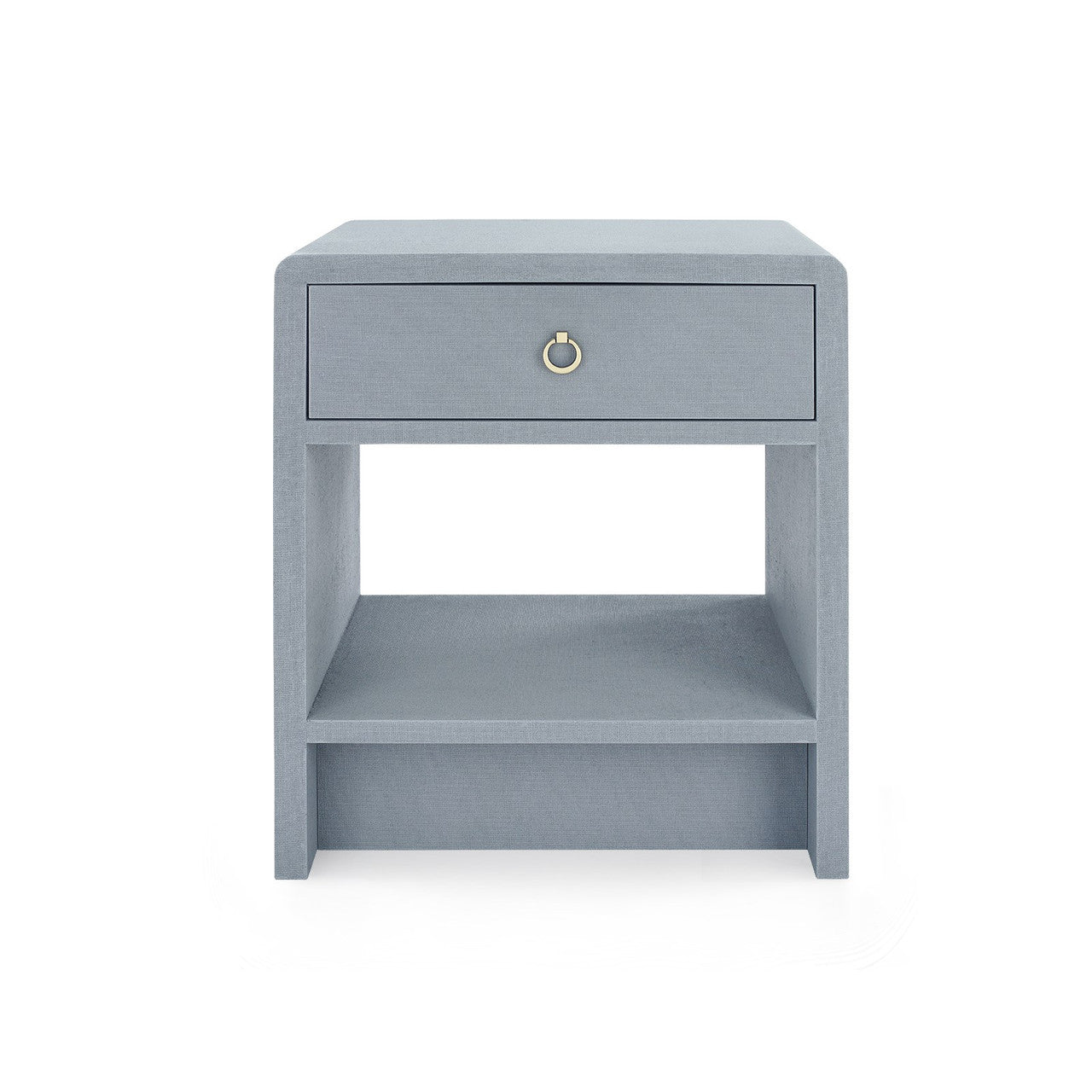 Benjamin Linen 1-Drawer Side Table, Winter Gray
